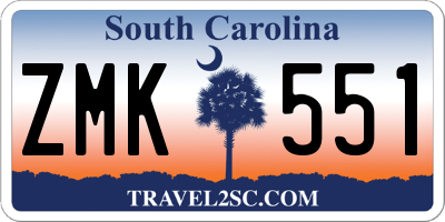 SC license plate ZMK551