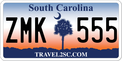 SC license plate ZMK555