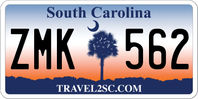 SC license plate ZMK562