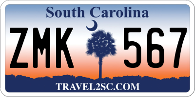 SC license plate ZMK567