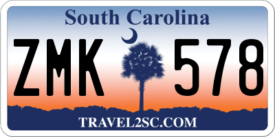 SC license plate ZMK578