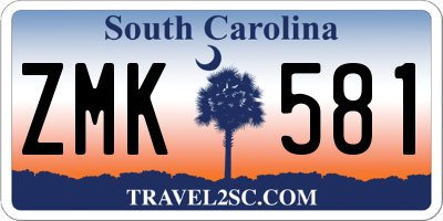 SC license plate ZMK581