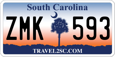 SC license plate ZMK593