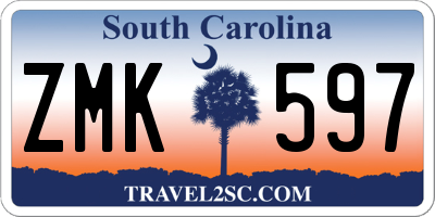 SC license plate ZMK597