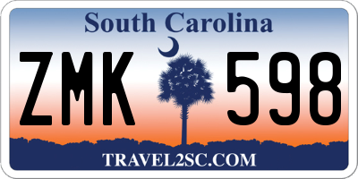 SC license plate ZMK598