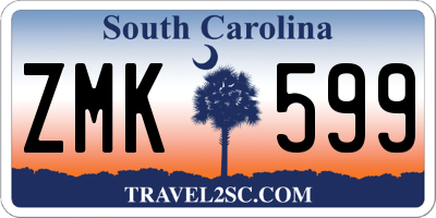 SC license plate ZMK599