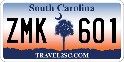 SC license plate ZMK601
