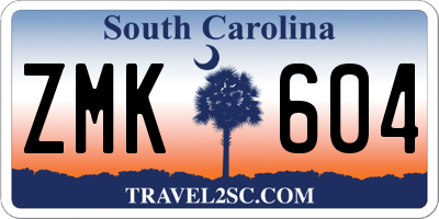SC license plate ZMK604
