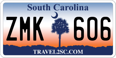 SC license plate ZMK606