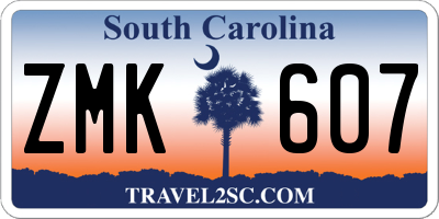 SC license plate ZMK607