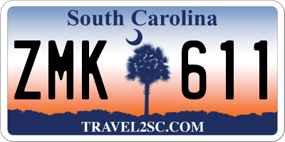 SC license plate ZMK611