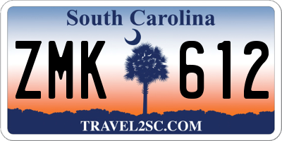 SC license plate ZMK612