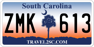 SC license plate ZMK613