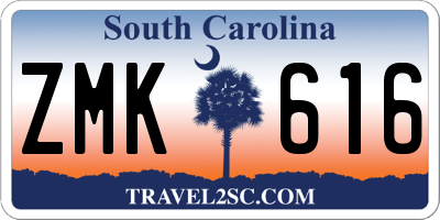 SC license plate ZMK616