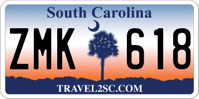 SC license plate ZMK618