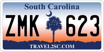 SC license plate ZMK623