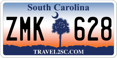 SC license plate ZMK628