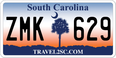 SC license plate ZMK629
