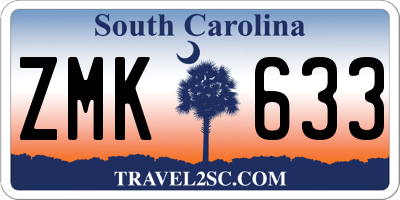 SC license plate ZMK633