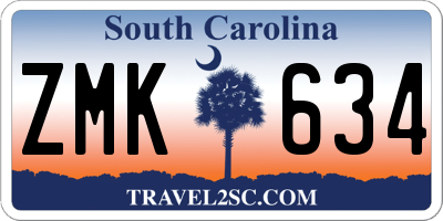 SC license plate ZMK634