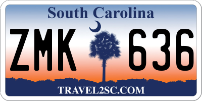SC license plate ZMK636