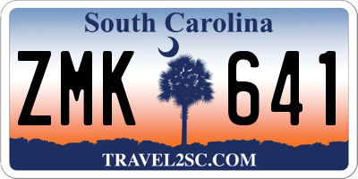 SC license plate ZMK641