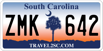 SC license plate ZMK642