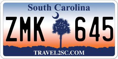 SC license plate ZMK645