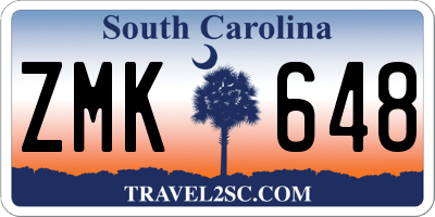 SC license plate ZMK648