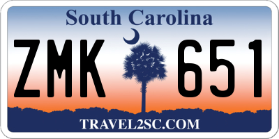 SC license plate ZMK651