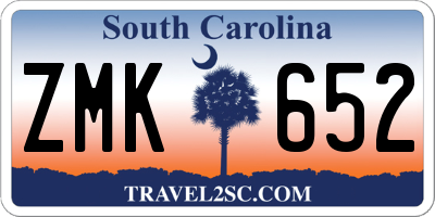 SC license plate ZMK652