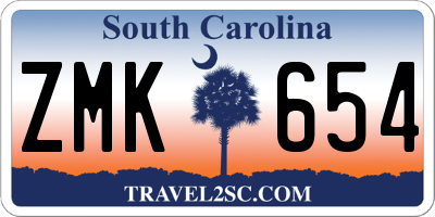 SC license plate ZMK654
