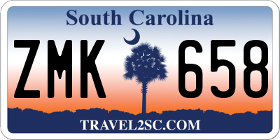 SC license plate ZMK658