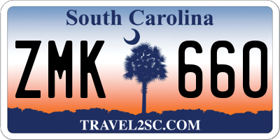 SC license plate ZMK660