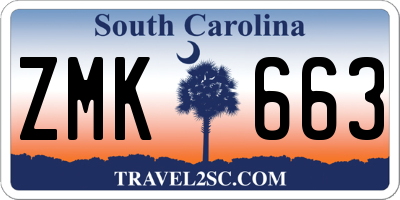 SC license plate ZMK663