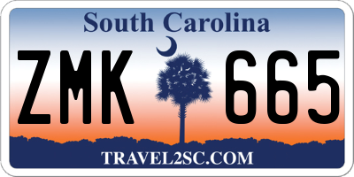 SC license plate ZMK665