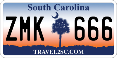 SC license plate ZMK666