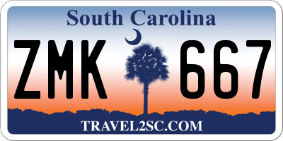SC license plate ZMK667