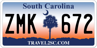 SC license plate ZMK672