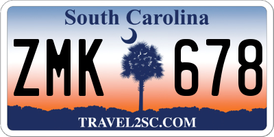 SC license plate ZMK678