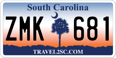 SC license plate ZMK681
