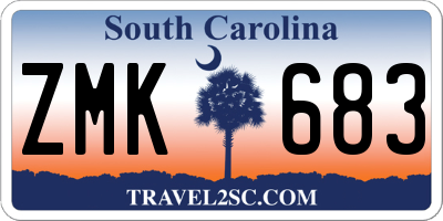 SC license plate ZMK683