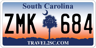 SC license plate ZMK684