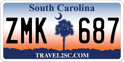 SC license plate ZMK687