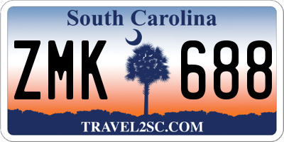 SC license plate ZMK688