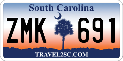 SC license plate ZMK691
