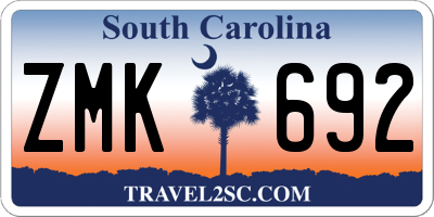 SC license plate ZMK692