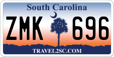 SC license plate ZMK696