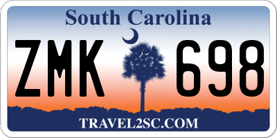 SC license plate ZMK698