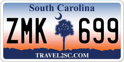 SC license plate ZMK699